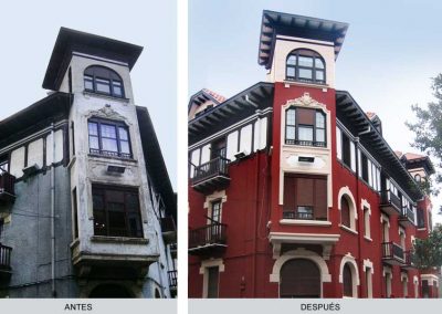 Edificio antiguo, antes y después